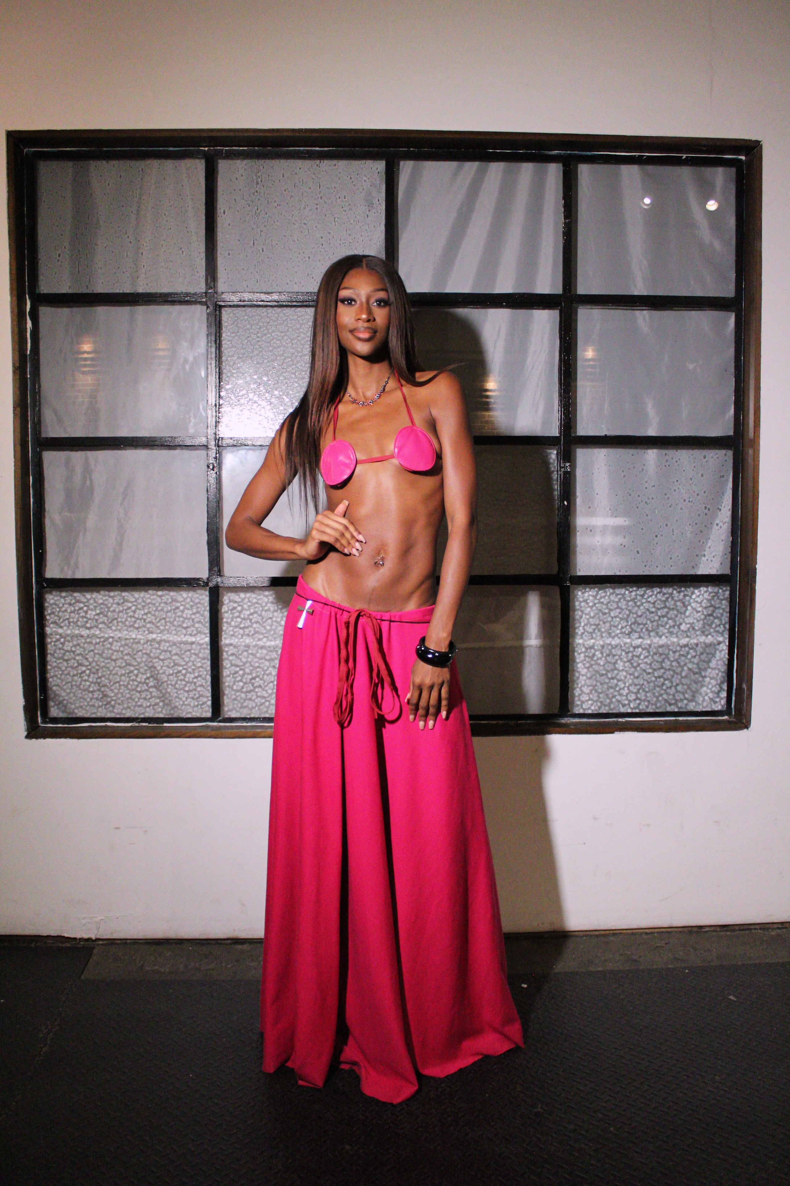 Fuchsia maxi skirt