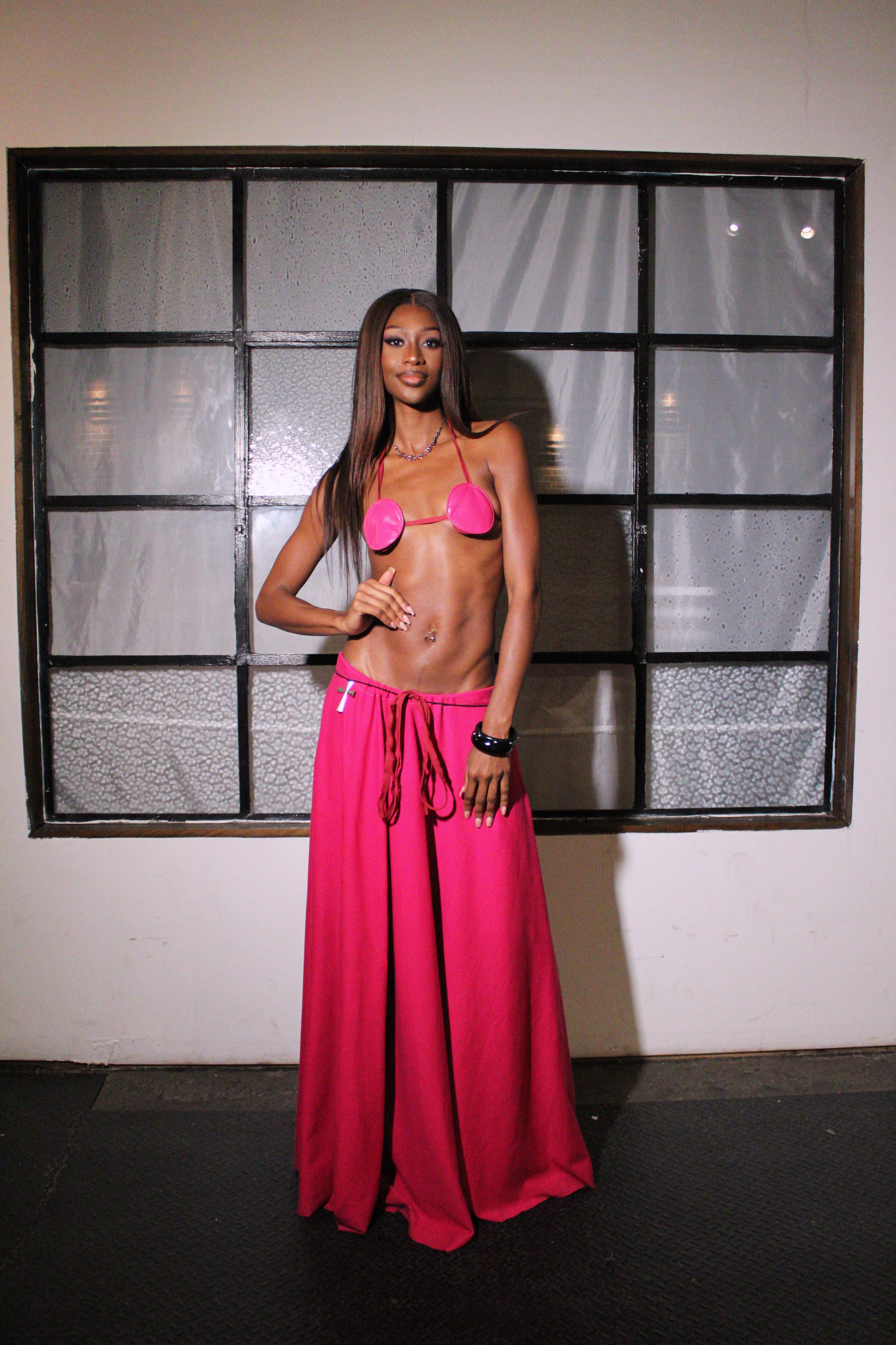 Fuchsia maxi skirt