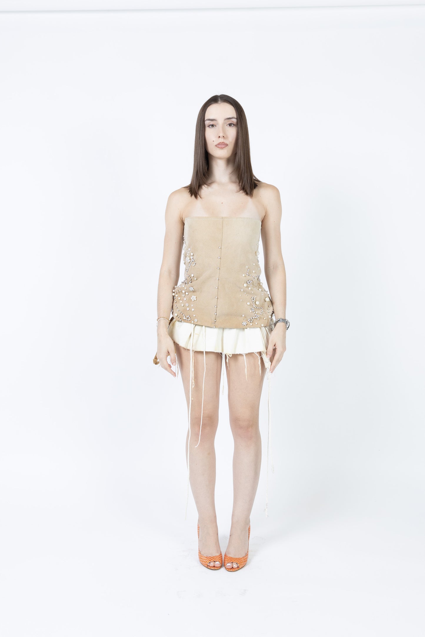 Scroll wrap mini skirt