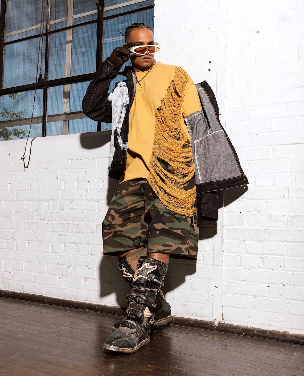 Yellow Fire Distressed Tee